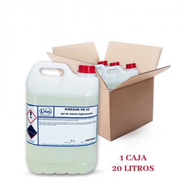 Gel limpiador higienizante de manos en 20 Litros (1 Caja de 4X5 Litros)