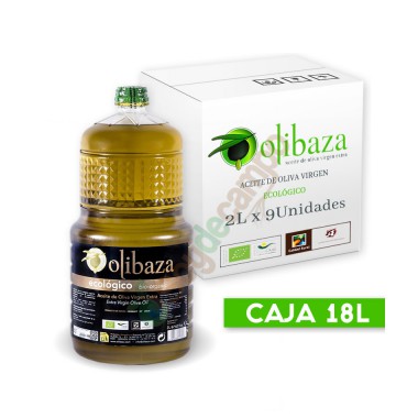 Aceite de Oliva Virgen Extra Olibaza ECOLÓGICO en Cajas de 9x2 Litros