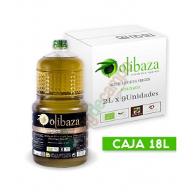 Aceite de Oliva Virgen Extra Olibaza ECOLÓGICO en Cajas de 9x2 Litros