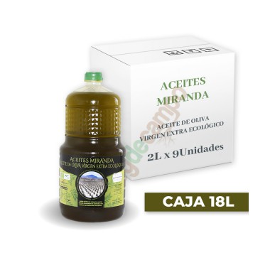 Aceite de Oliva Virgen Extra ECOLÓGICO en cajas de 9x2 Litros